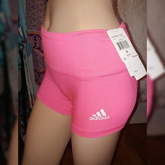 adidas Pants - 🆕Adidas | pink 4" tight climalite shorts